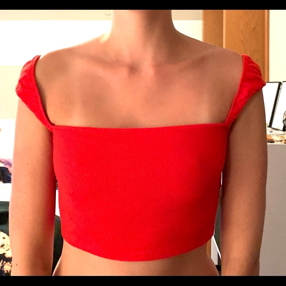 Red crop top